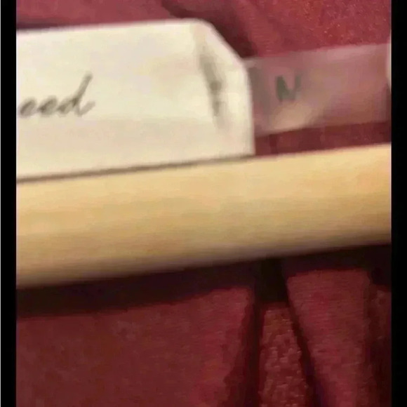 Mustard Seed Size Medium Burgundy Long Sleeve V-Neck Mini Party Dress - Picture 5 of 9